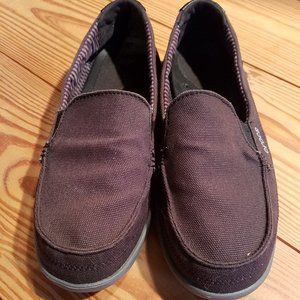 Brown Croc Slip Ons